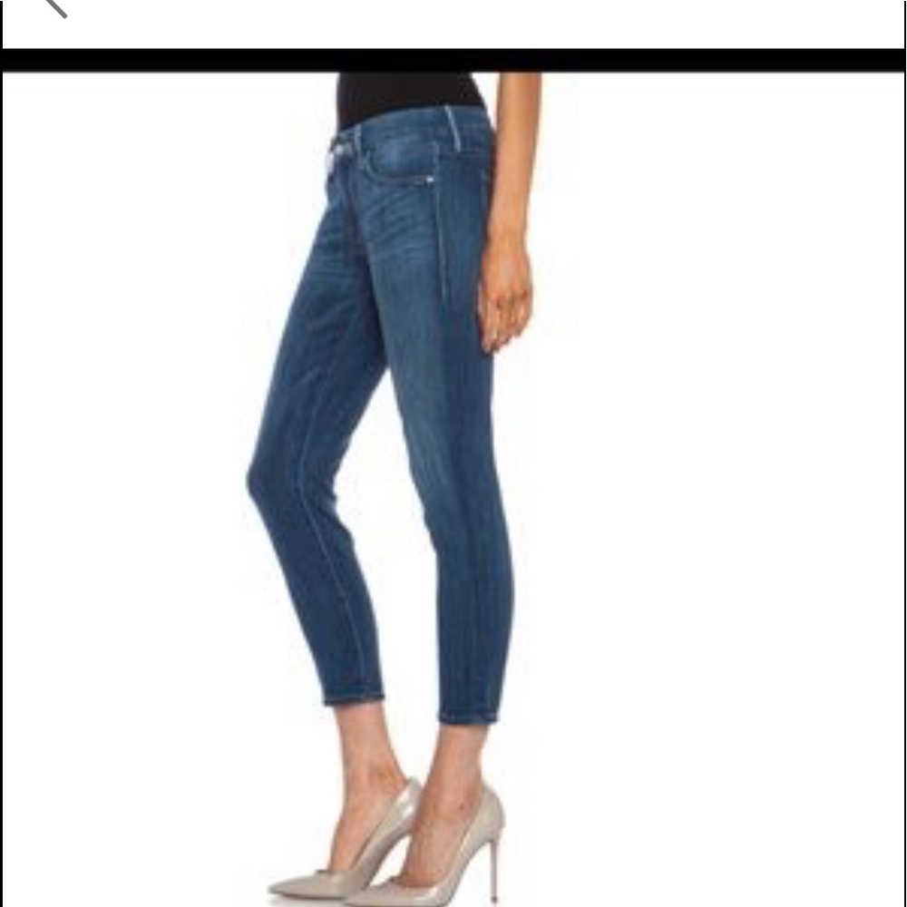 MOTHER Women's Dark Blue Ankle Crop Jeans- runs small
